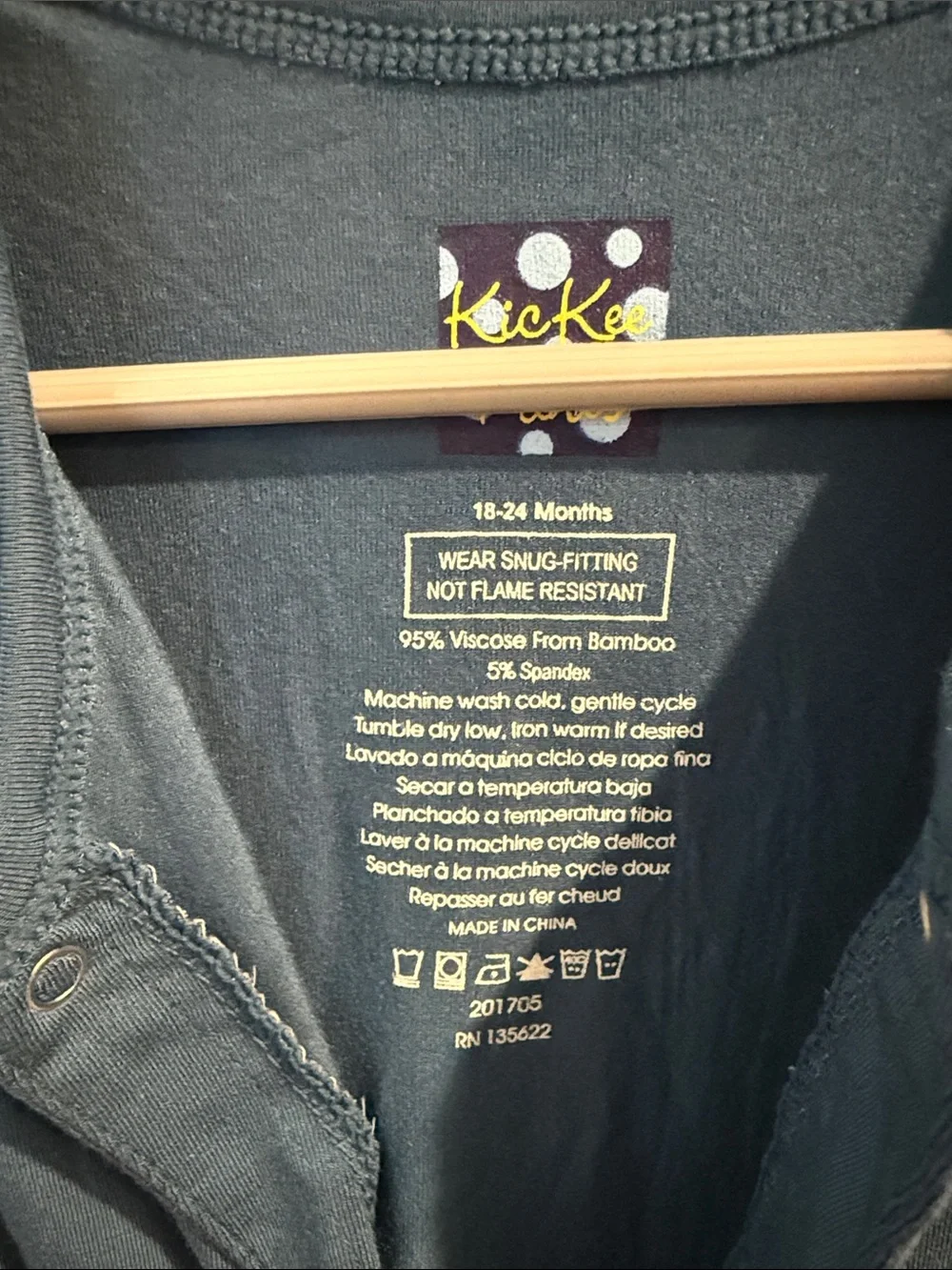 NWT Kickee Pants Basic Footie With Snaps Navy Blue One-Piece Size 18-24 Months